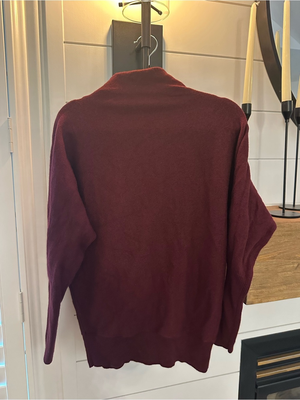 100% MERINO WOOL Women's Wine Cowl Neck Sweater